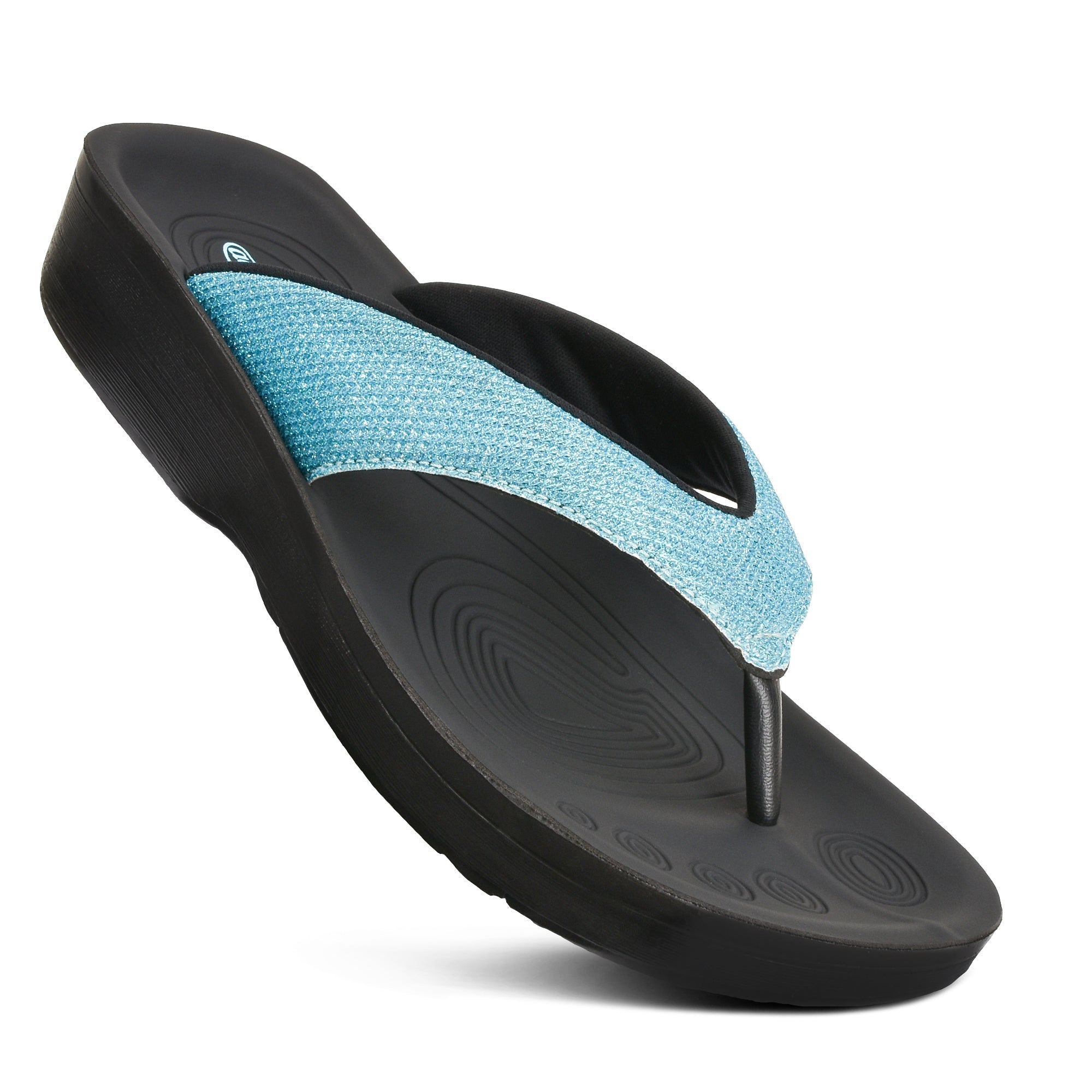 CC 26s Thong Sandals Blue Pastel Black Rubber Leather 647683