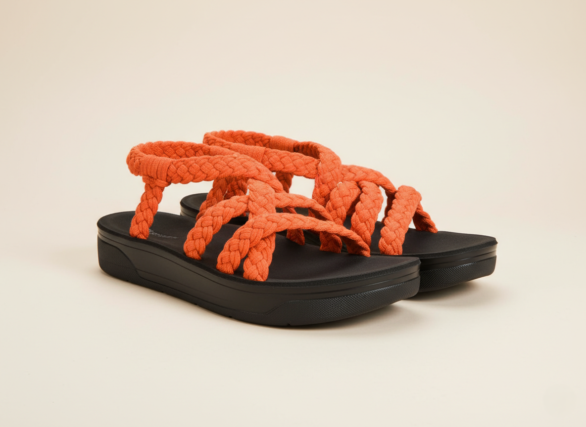 collection image showcasing pair of Aerothotic orange backstrap sandals