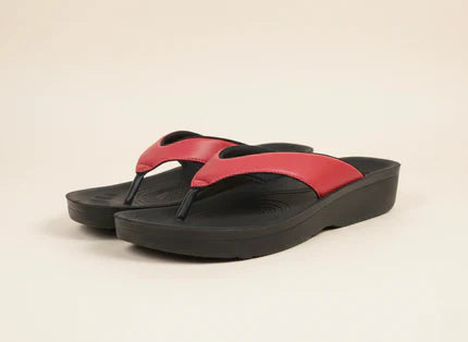 Collection image showcasing pair of Aerothotic red sandals for women