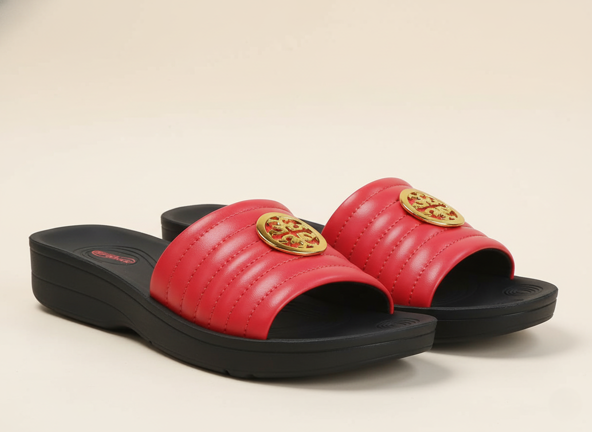 Collection image showcasing pair of Aerothotic red slides