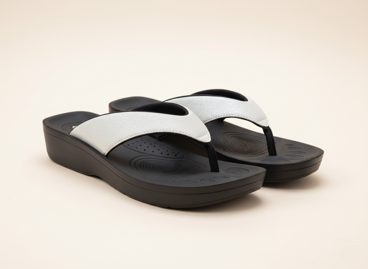 Collection image showcasing pair of Aerothotic white sandals