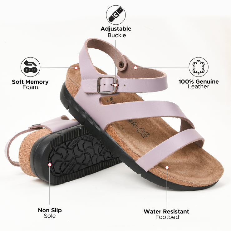 Aerothotic - Ares Comfortable Memory Foam Leather Platform Sandals with Arch Support