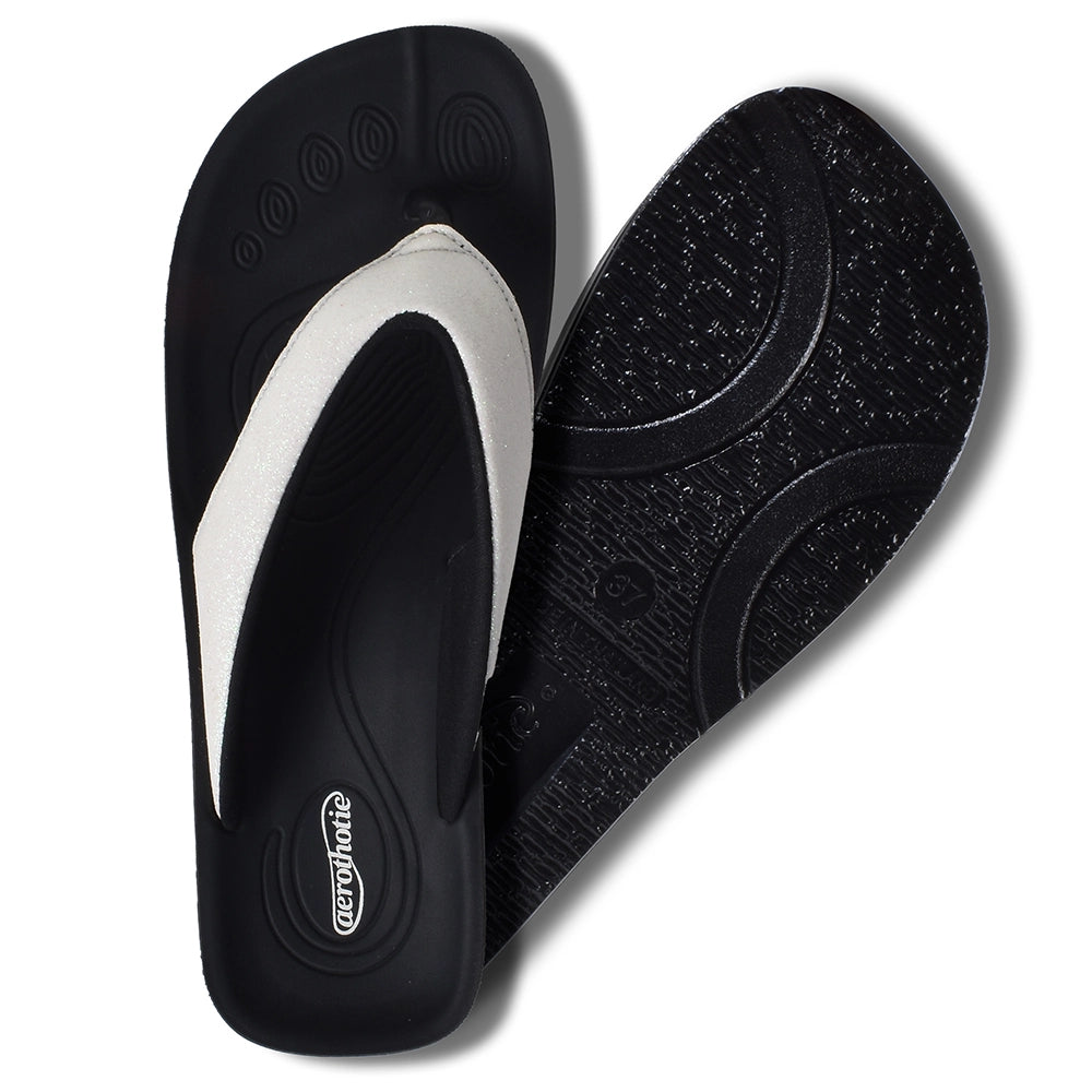 Crystal Mist Comfortable Flip Flops with Arch Support