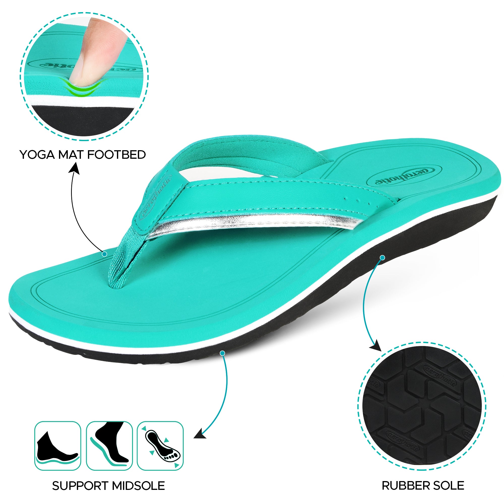Opal Cushion Soft Flip Flop Comfortable Sandals for Women