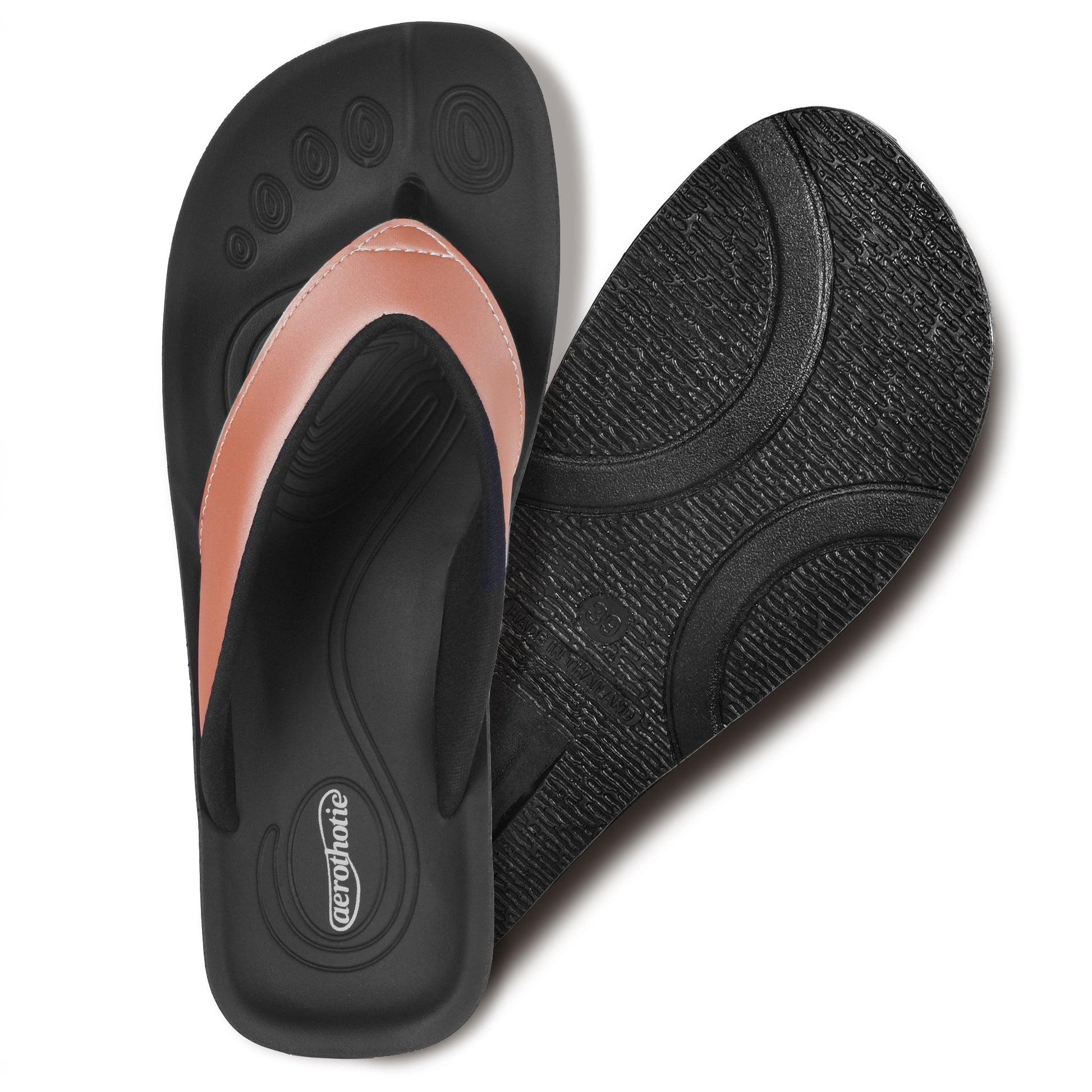 Aerothotic Fallon Womens Arch Support Flip Flops, Orange