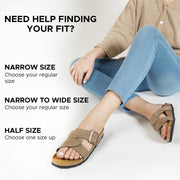 Aerothotic - Kai Cork Recovery Slides for Women Cross Strappy Slip-on Casual