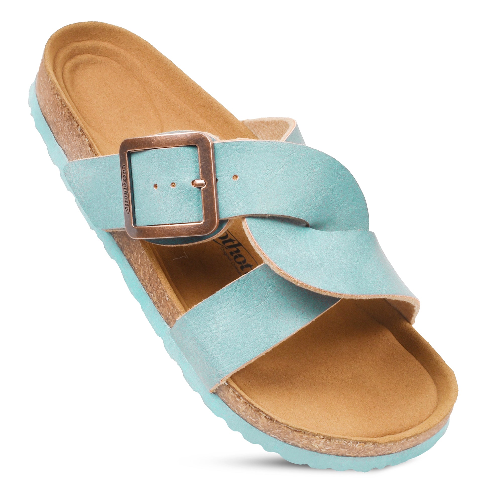 Kai Cork Recovery Slides for Women Cross Strappy Slip-on Casual