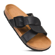 Aerothotic - Kai Cork Recovery Slides for Women Cross Strappy Slip-on Casual
