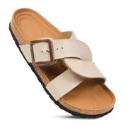 Aerothotic - Kai Cork Recovery Slides for Women Cross Strappy Slip-on Casual
