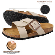 Aerothotic - Kai Cork Recovery Slides for Women Cross Strappy Slip-on Casual