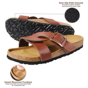 Aerothotic - Kai Cork Recovery Slides for Women Cross Strappy Slip-on Casual