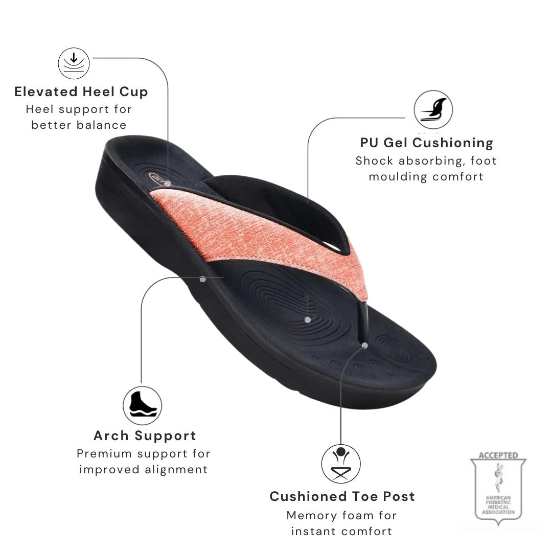 Mellow Vibe Flip Flops Sandals With Arch Support