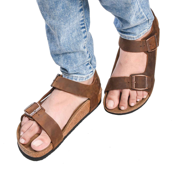 Aerothotic - Aegis Women Ankle Strap Leather Sandals