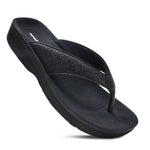 Black sandal with glittery strap 
black flip flops for women
black arch support flip flops