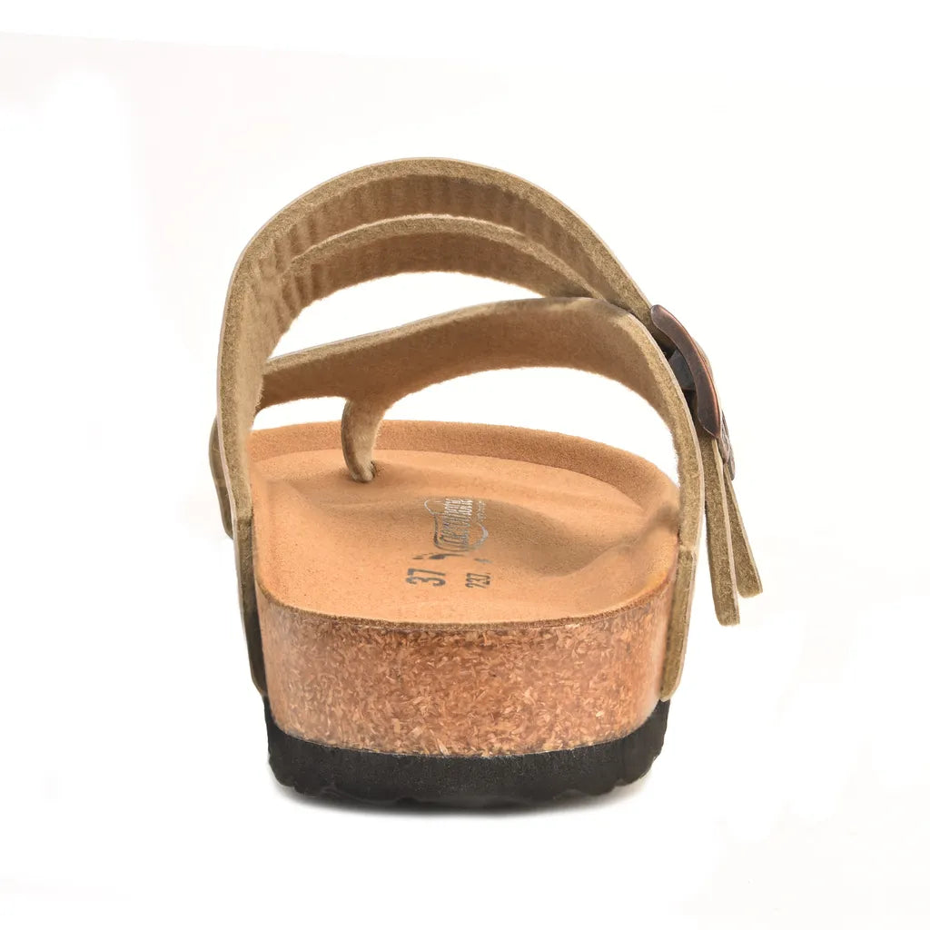 Brown sandal with cork sole 
cork sandals
cork sandals womens
cork bed sandals women
