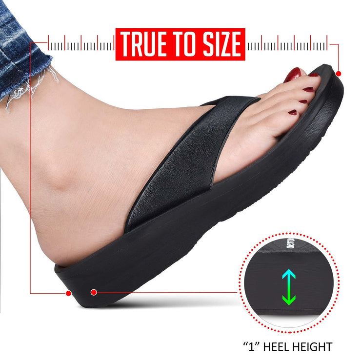 Aerothotic - Pearly Fume Black supportive womens flip flops7