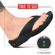 L0325 Aerothotic Women Black Strait thong sandals7