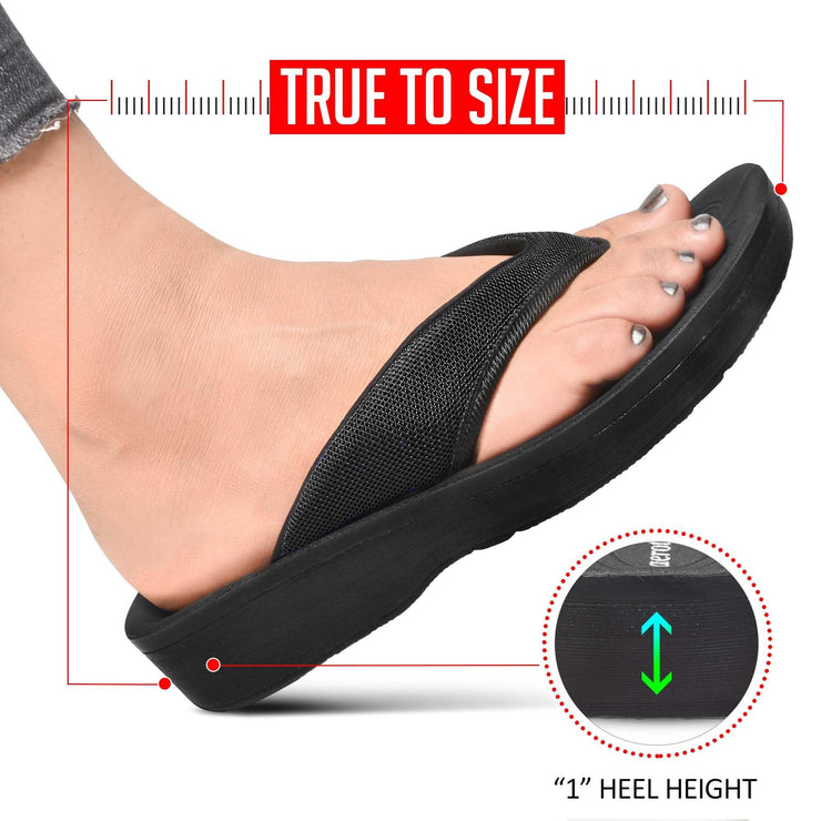 L0325 Aerothotic Women Black Strait thong sandals7