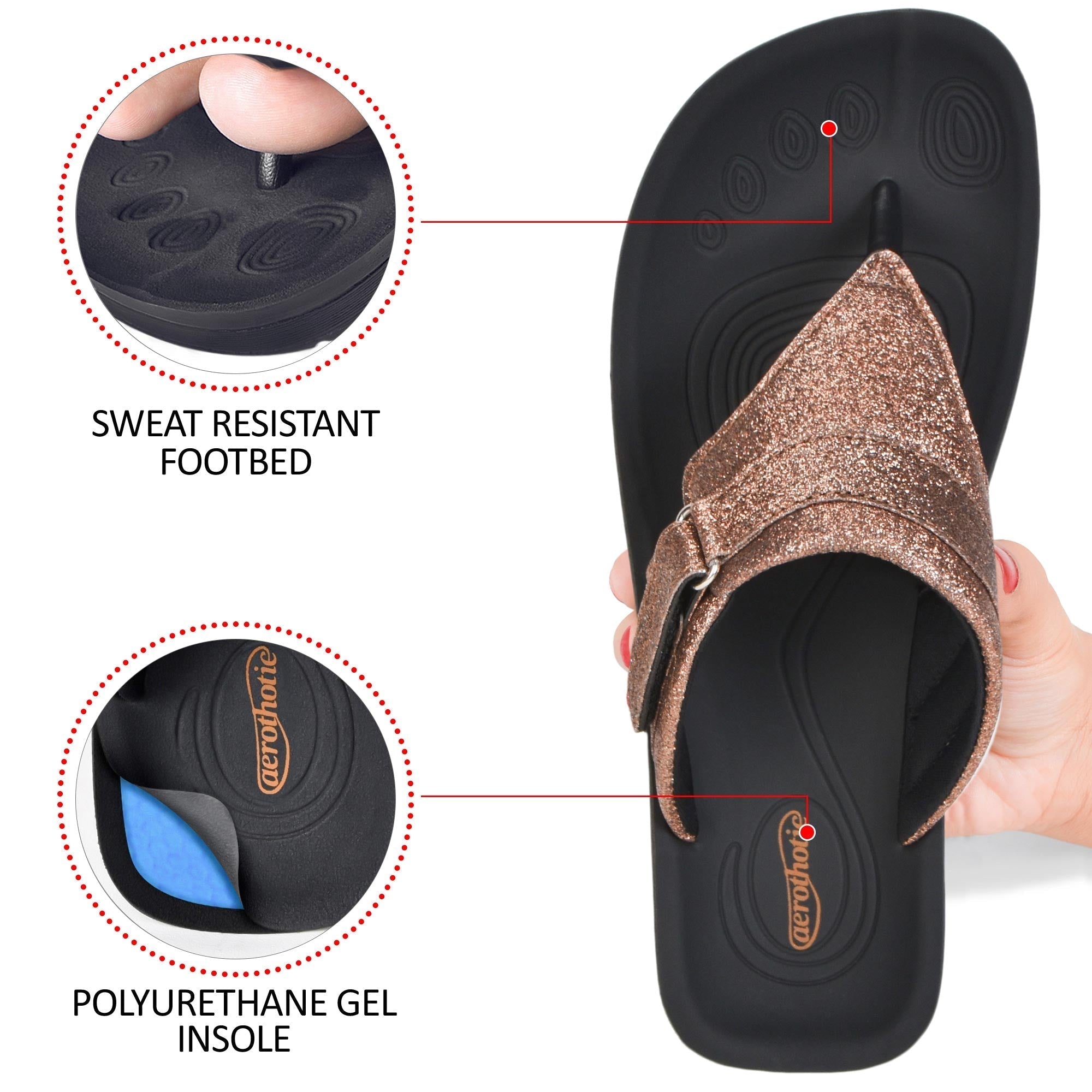 Glynis Thong Sandals with Arch Support for Women