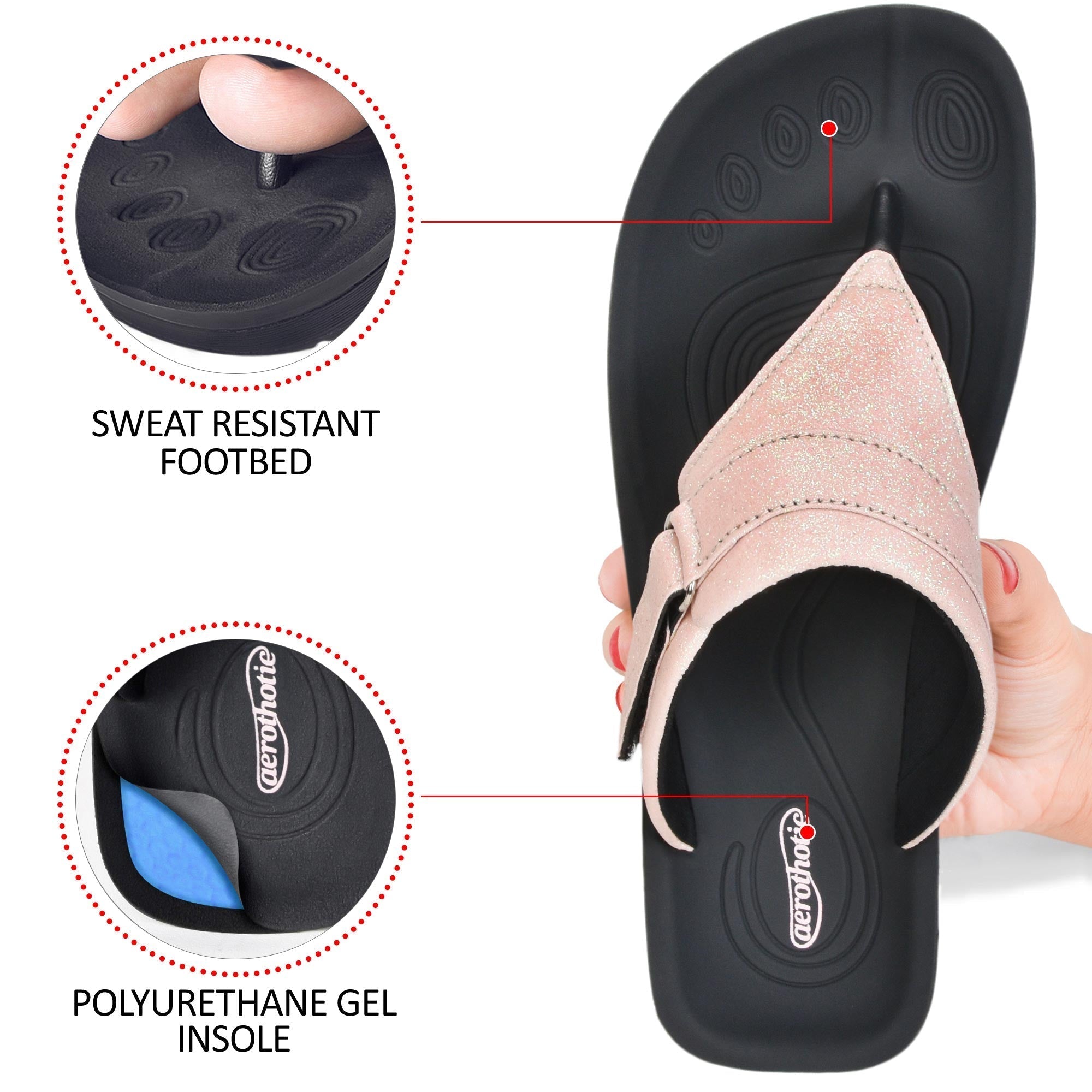 Glynis Thong Sandals with Arch Support for Women