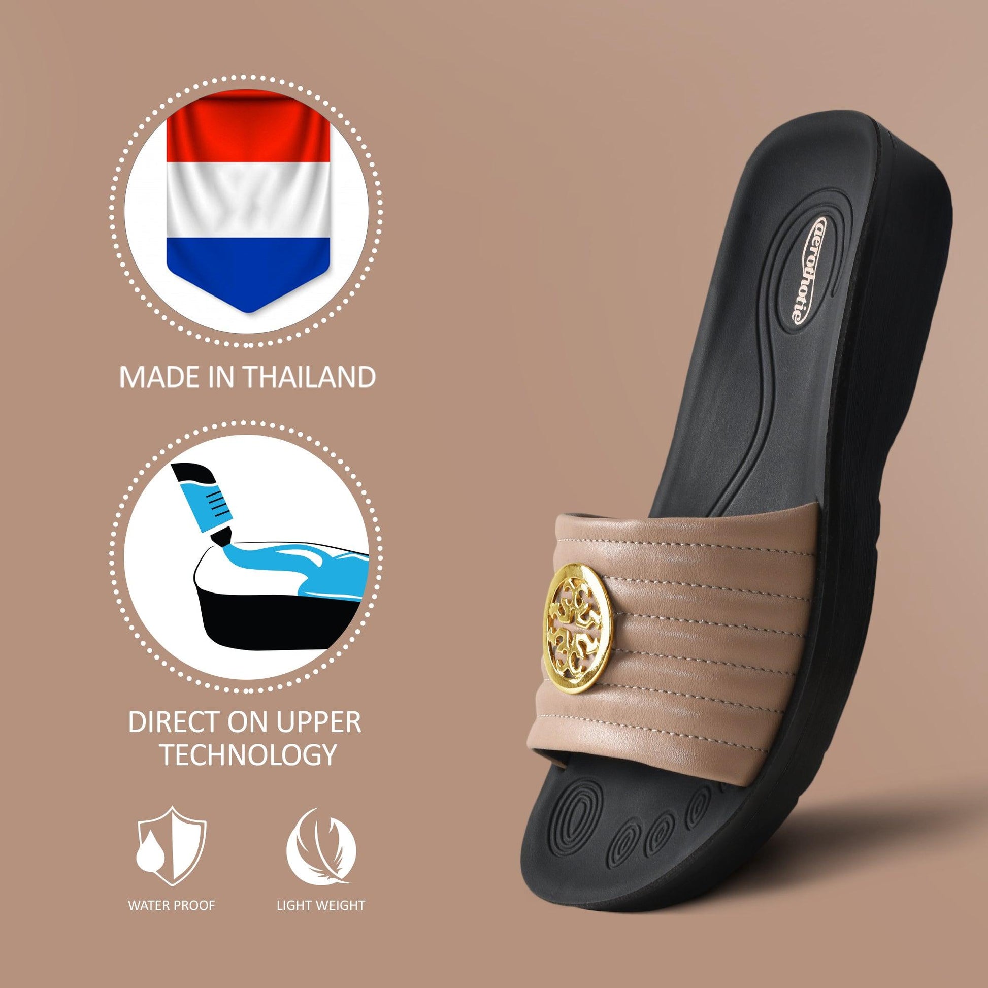 arch support slides for women - beige