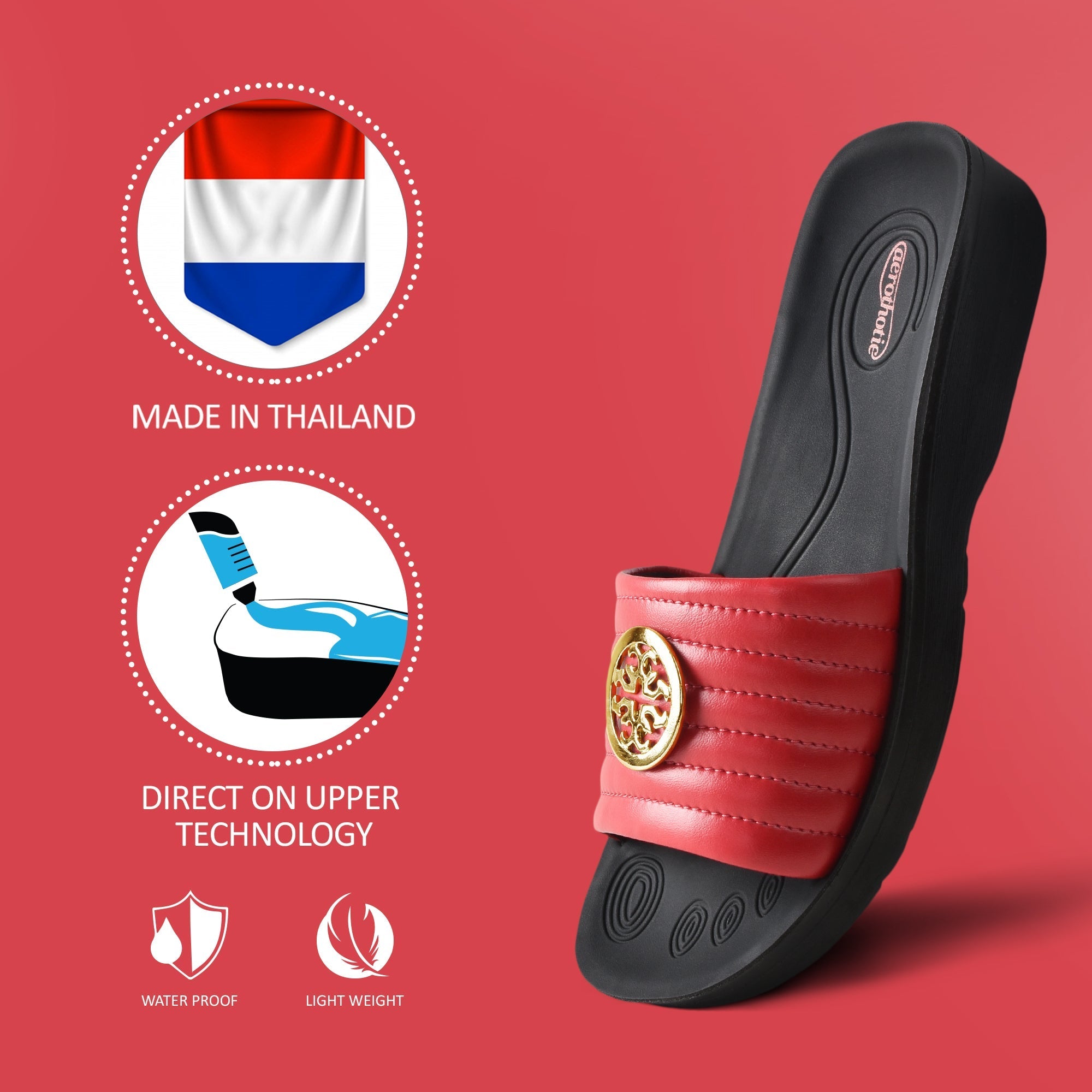 arch support slides for women - red