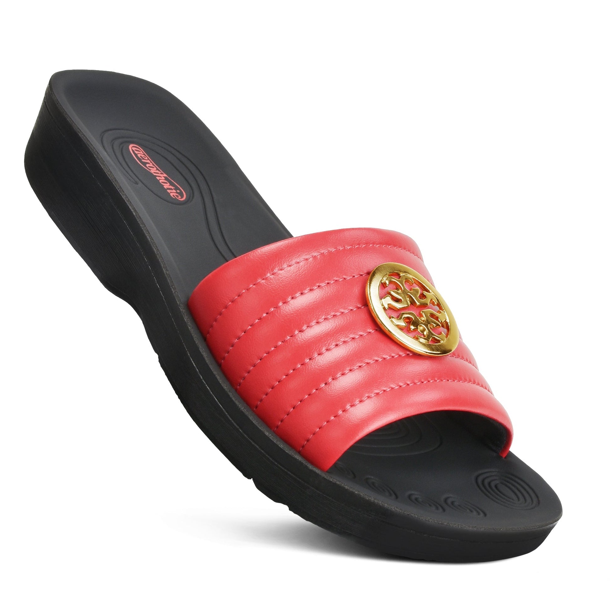 arch support slides for women - red