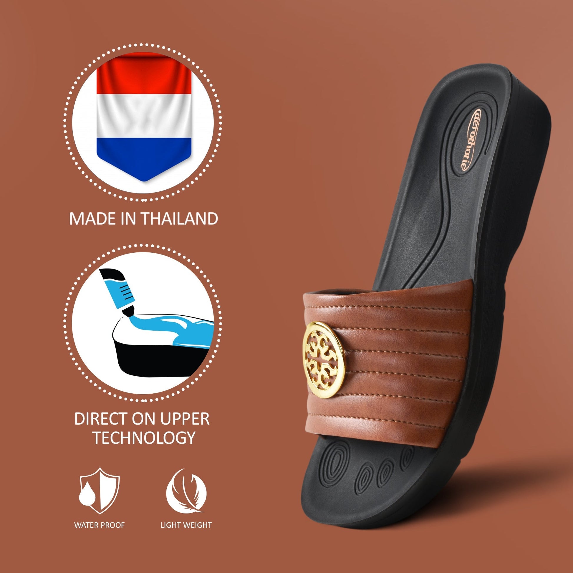 arch support slides for women - brown