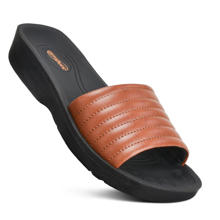 Womens slide sandals outlet with arch support