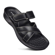Aerothotic - Pasty Black Women's slides with arch support