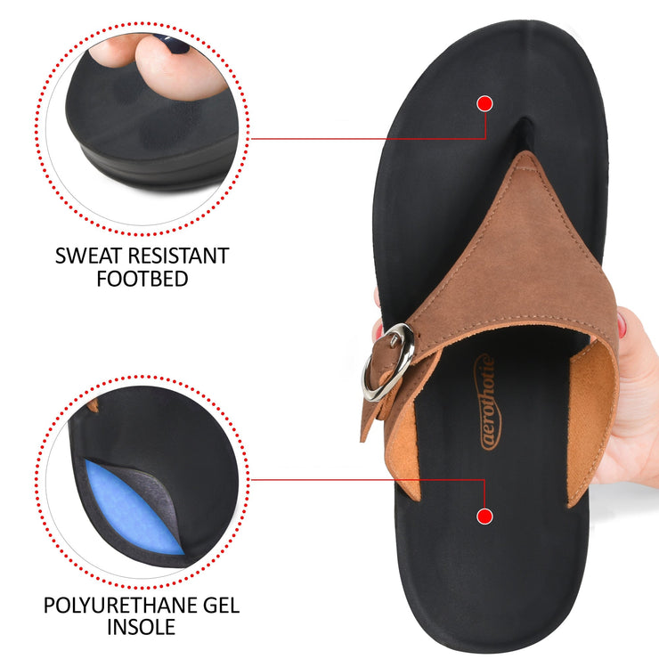 Aerothotic - Shale Comfortable Arch Support Flip Flops for Women