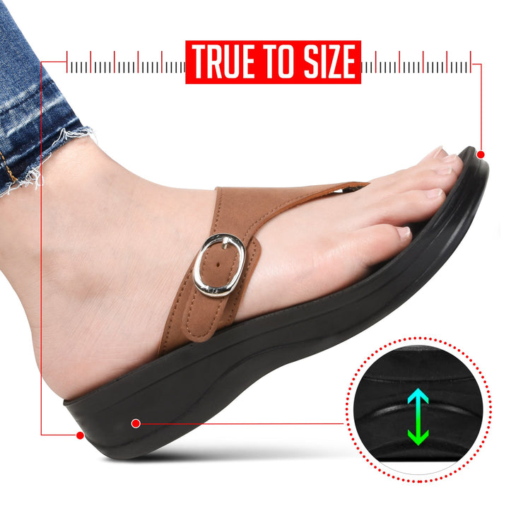 Aerothotic - Shale Comfortable Arch Support Flip Flops for Women