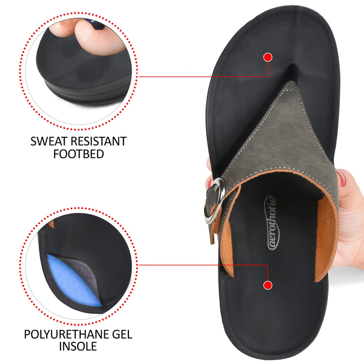 Aerothotic - Shale Comfortable Arch Support Flip Flops for Women