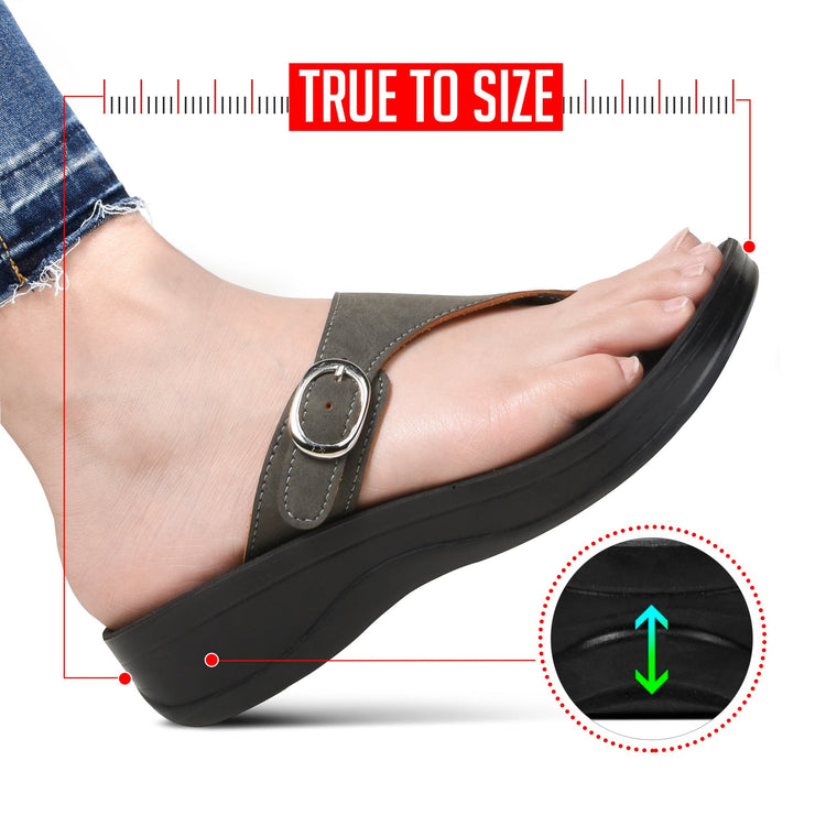 Aerothotic - Shale Comfortable Arch Support Flip Flops for Women