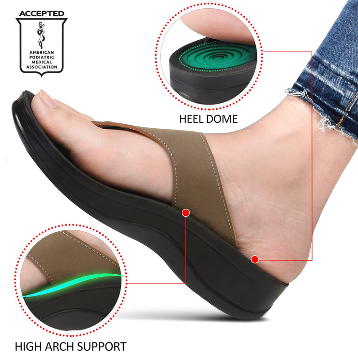 Aerothotic - Shale Comfortable Arch Support Flip Flops for Women