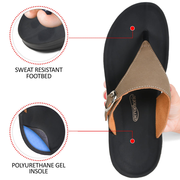 Aerothotic - Shale Comfortable Arch Support Flip Flops for Women