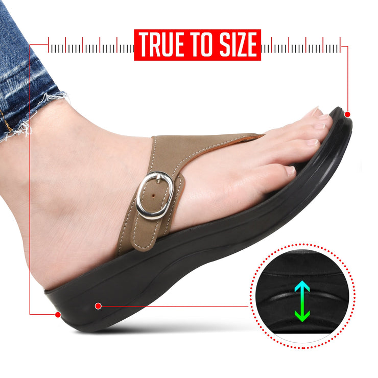 Aerothotic - Shale Comfortable Arch Support Flip Flops for Women
