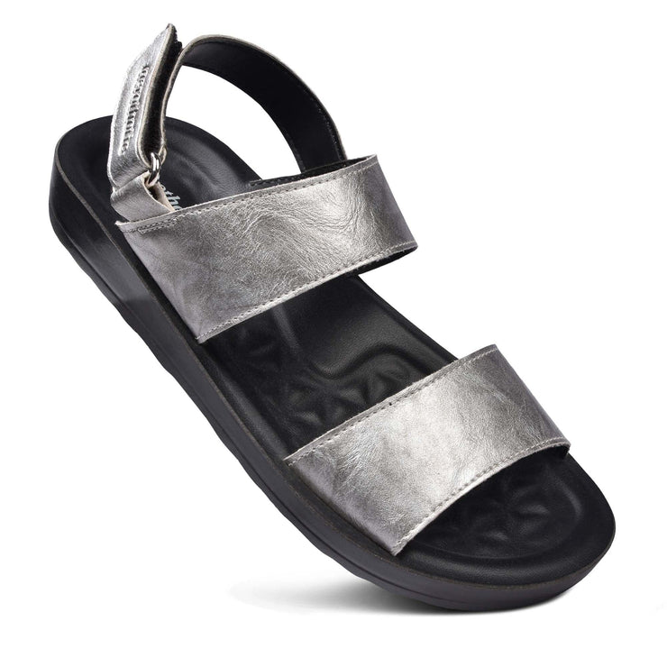 Aerothotic - Onyx Silver ladies orthotic sandals