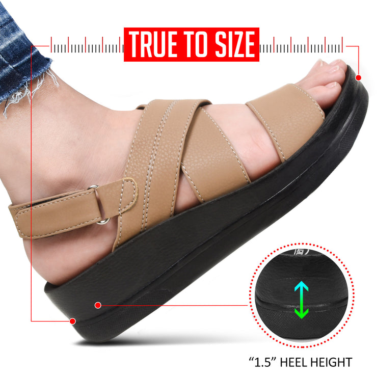 Aerothotic - Dione Summer Casual Backstrap Platform Sandals for Women