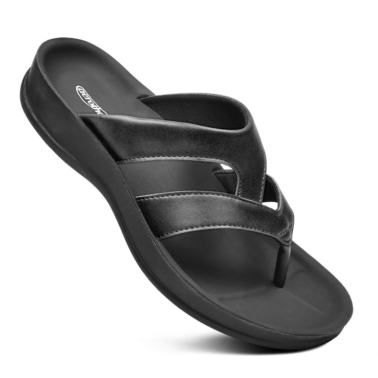 Aerothotic - Raido Black Womens orthopedic flip flops