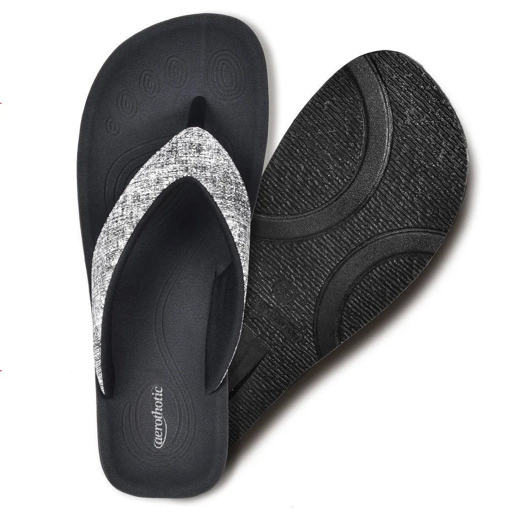 Black flip-flops with textured straps best flip flops for plantar fasciitis​
flip flops for plantar fasciitis​