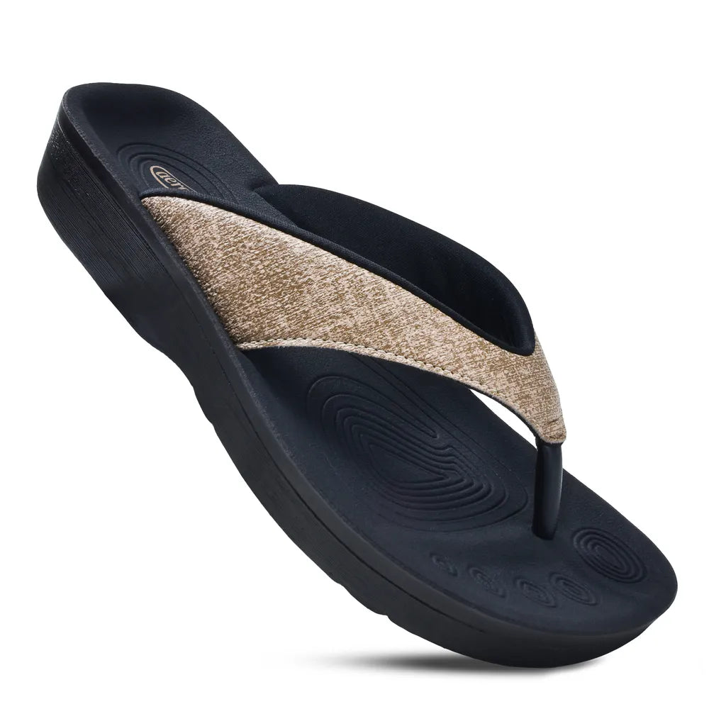 Black sandal with beige insole 
arch support sandals for women
