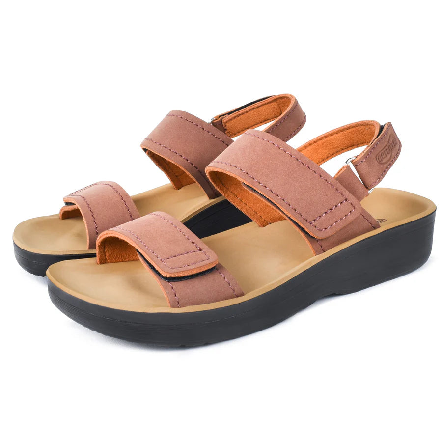 Pair of brown sandals with black soles 
slingback sandals
sling back sandals
womens slingback sandals