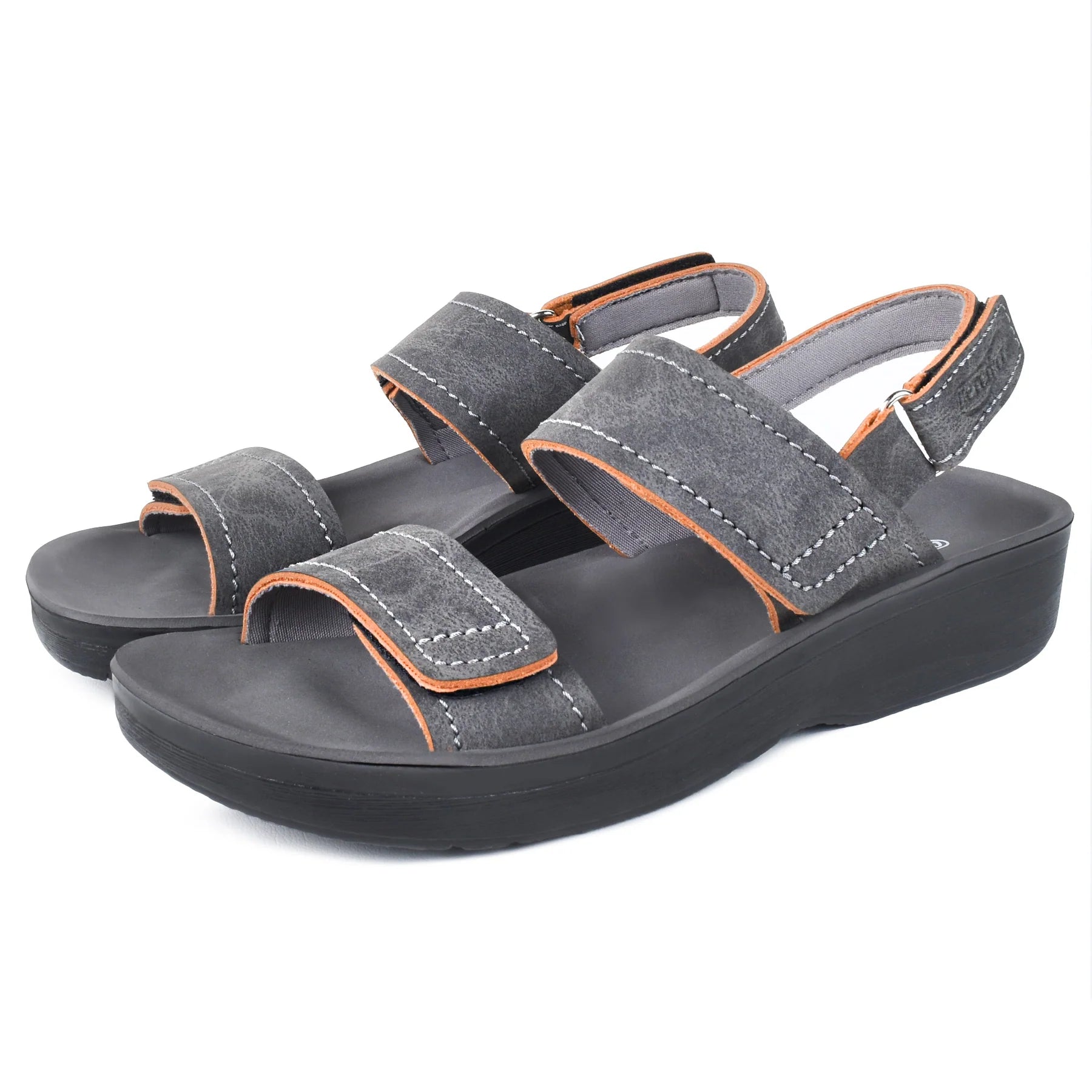Gray sandals with orange accents
platform sandals for women
women's platform sandals
womens platform sandals