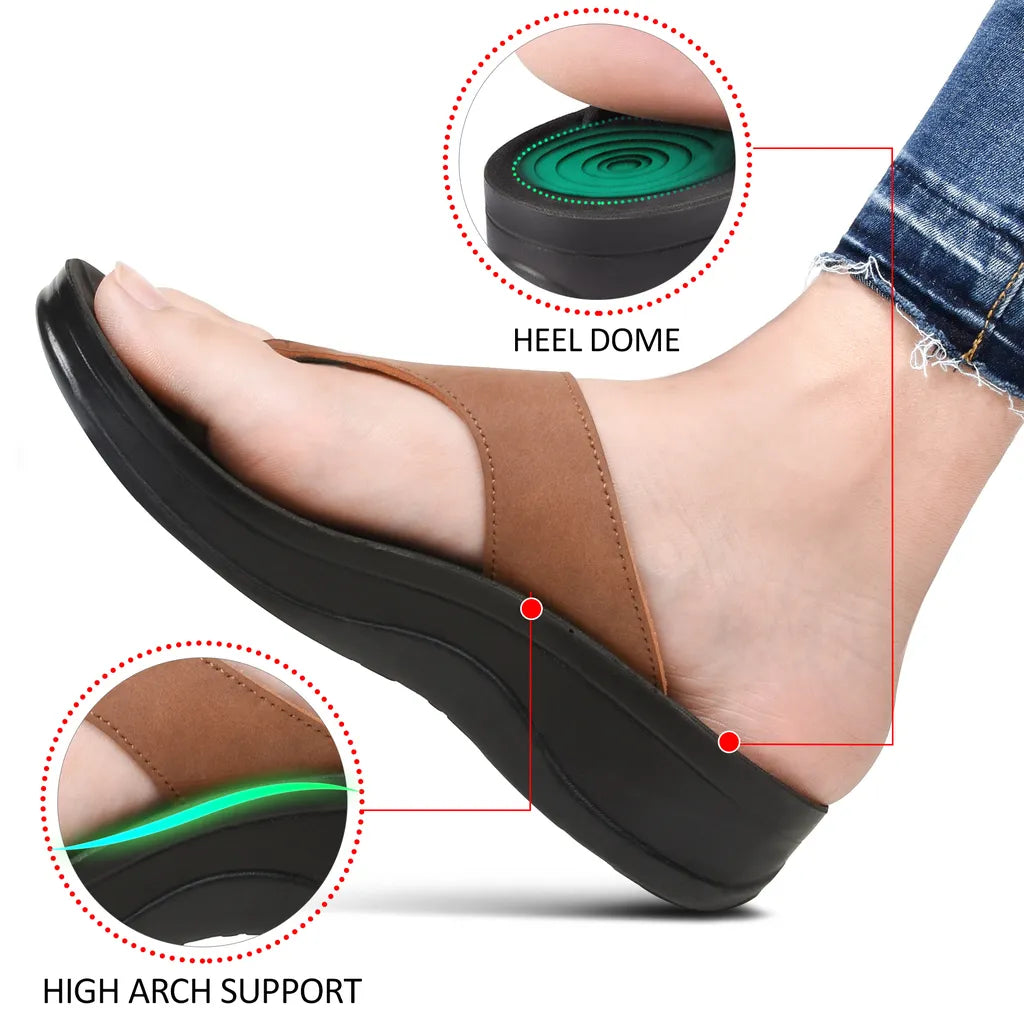 Shale Comfortable Arch Support Flip Flops for Women