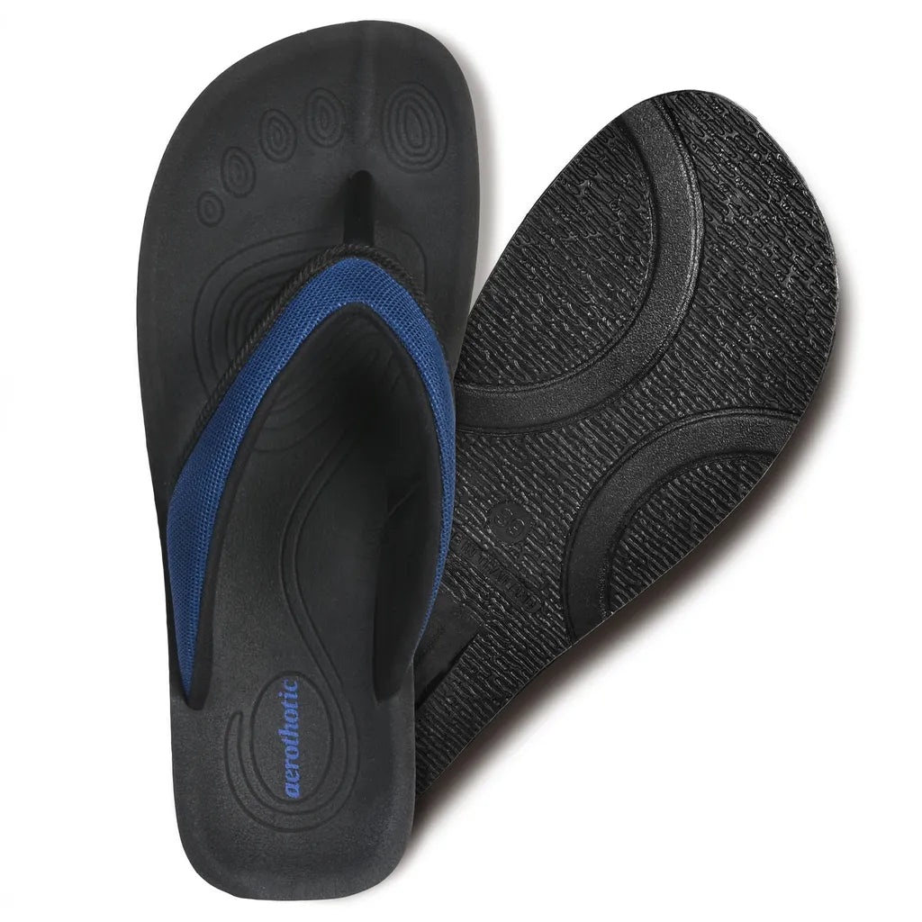 Black and blue flip-flops 
plantar fasciitis sandals​
sandals for plantar fasciitis​
best sandals for plantar fasciitis​