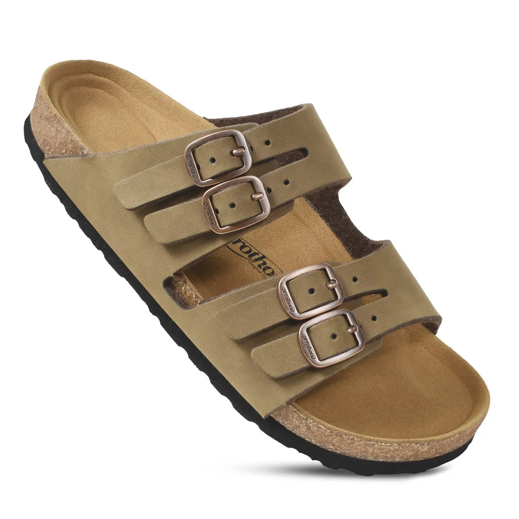 Willow Footbed Double Straps with Adjustable Buckle Slip on For Women