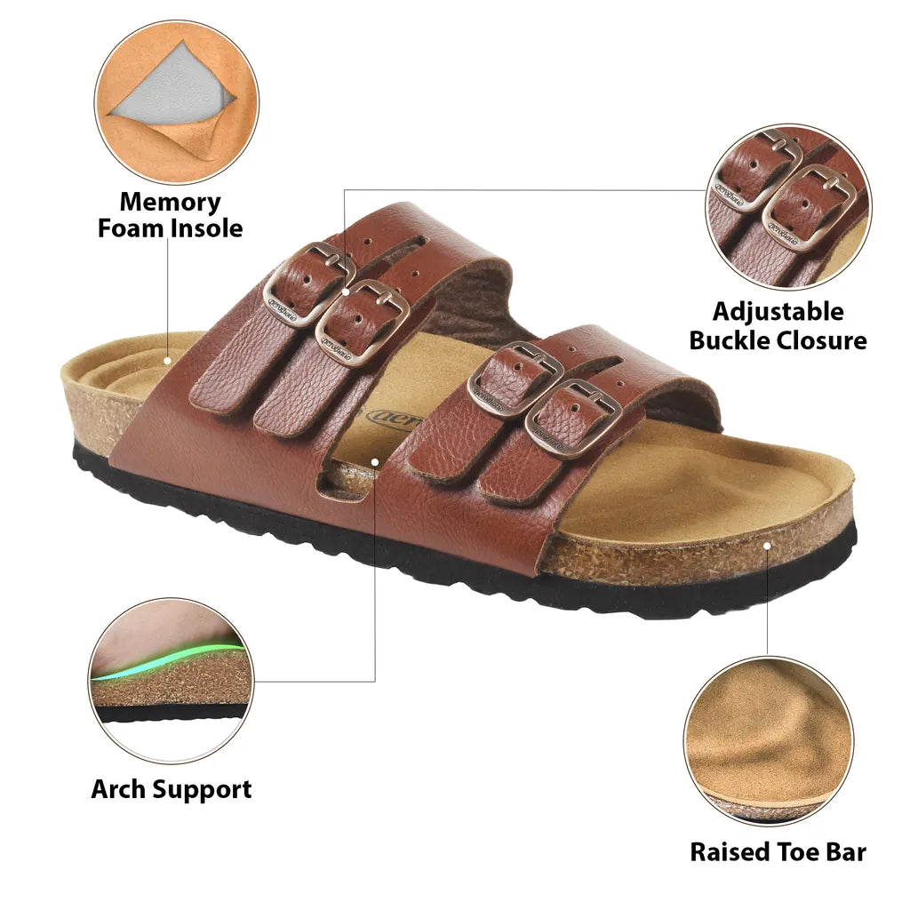 Willow Footbed Double Straps with Adjustable Buckle Slip on For Women