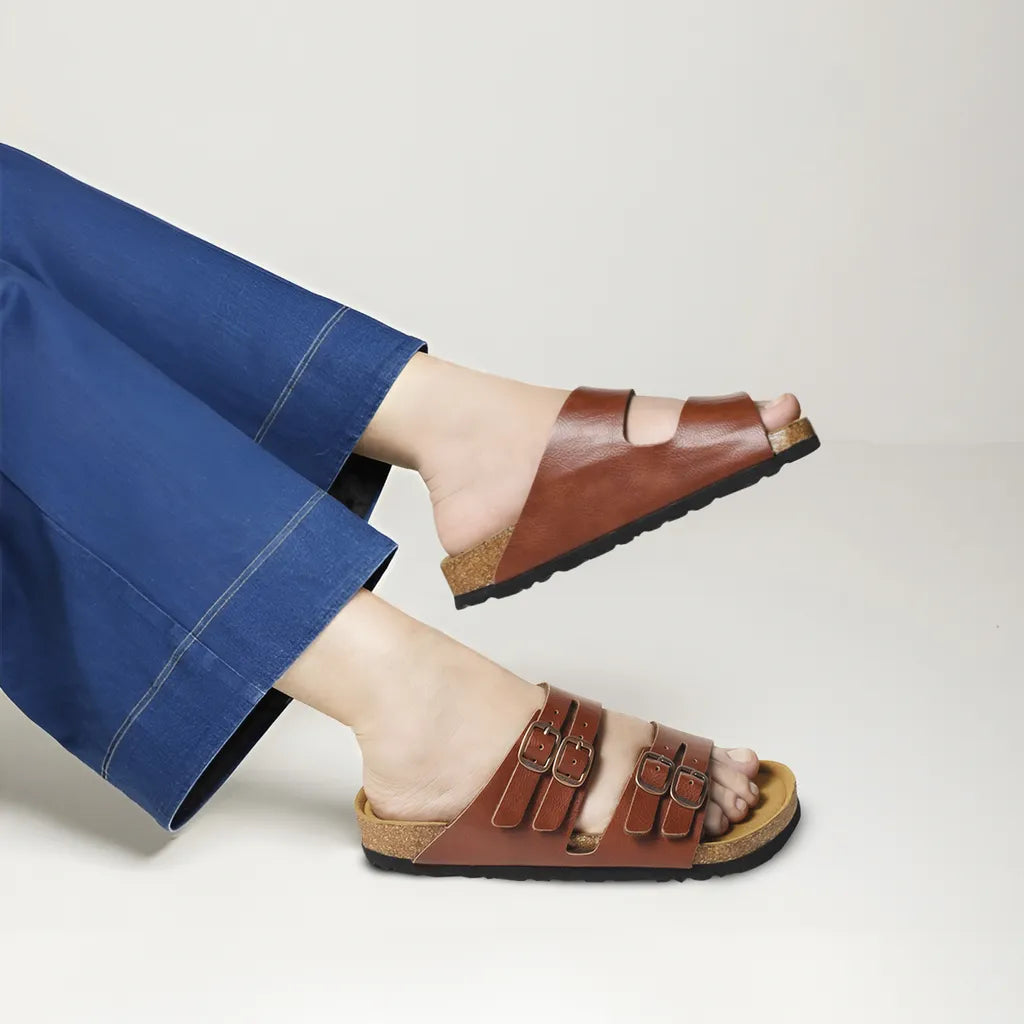 Willow Footbed Double Straps with Adjustable Buckle Slip on For Women