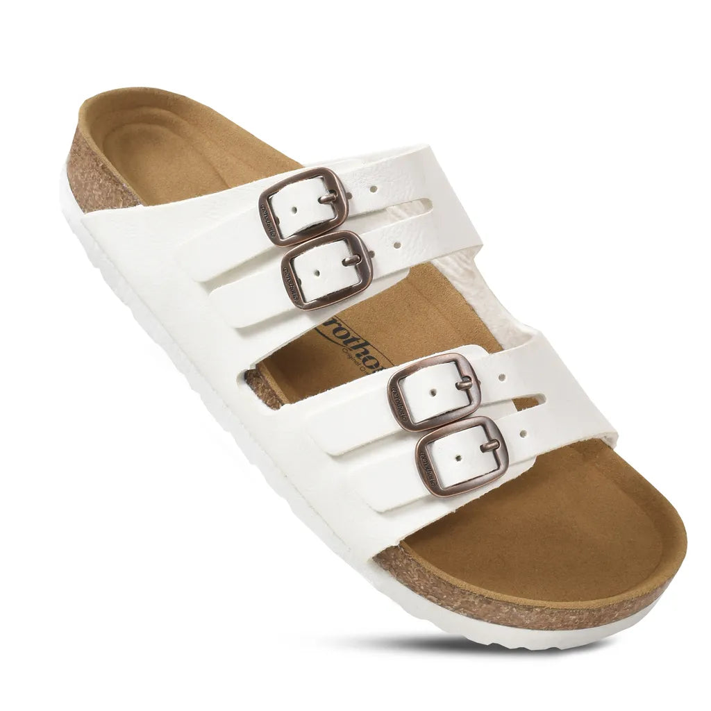 White sandal with brown buckles
womens cork sandals
cork sandals
cork sandals womens